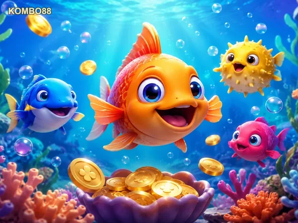 Visual permainan Tembak Ikan dengan suasana bawah laut